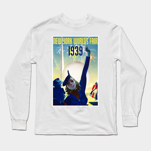 Vintage Travel Poster - 1939 World's Fair Long Sleeve T-Shirt by Starbase79